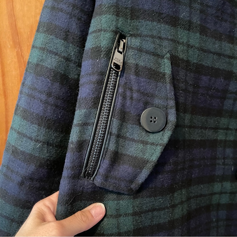 Steve Madden Plaid Peacoat with Faux Shearling Collar NWT - Picture 3 of 13